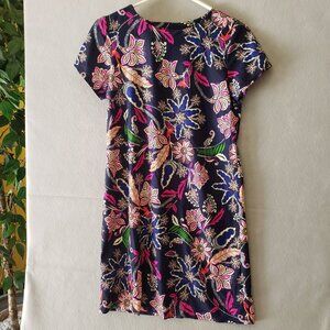 Jude Connally XS Floral Dress Womens Nylon Spandex Silky Short Sleeve Multicolor